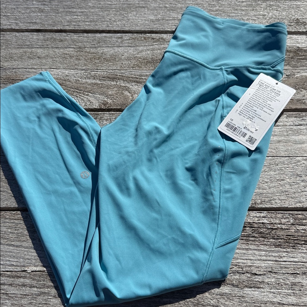 Lululemon Fast and Free High-Rise Tight 25" 5 Pocket washed Blue size 10 NWT